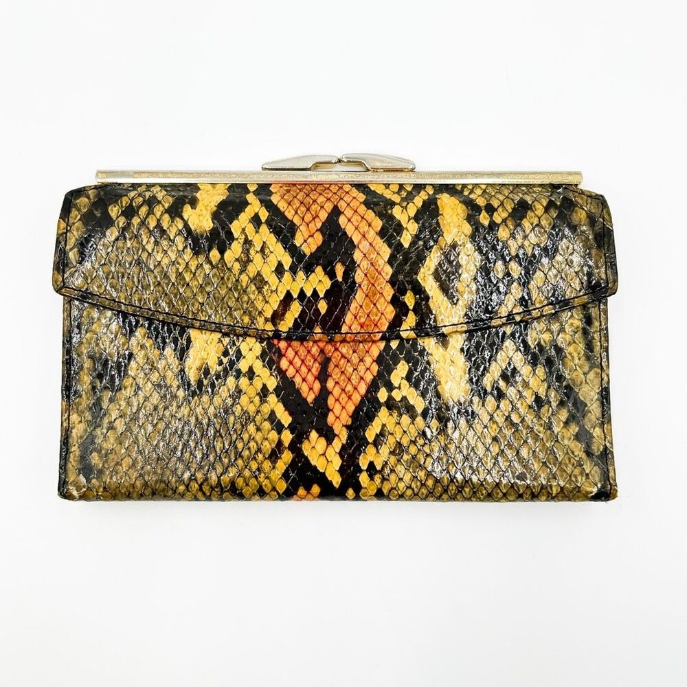 Bosca Genuine Python Leather Wallet Clutch Made in USA